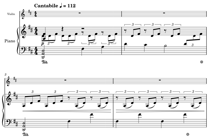 The first two lines of my composition 'some random thing 1'